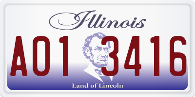 IL license plate A013416