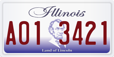 IL license plate A013421