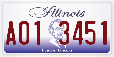 IL license plate A013451