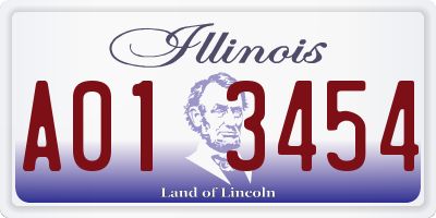 IL license plate A013454