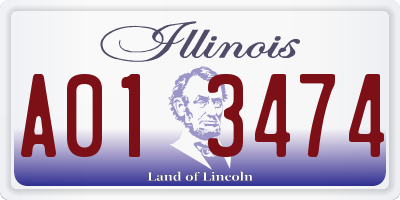IL license plate A013474
