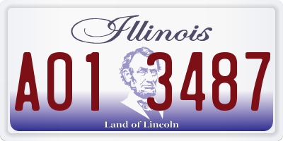 IL license plate A013487