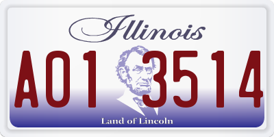 IL license plate A013514