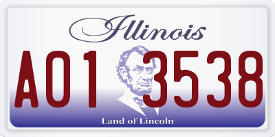 IL license plate A013538