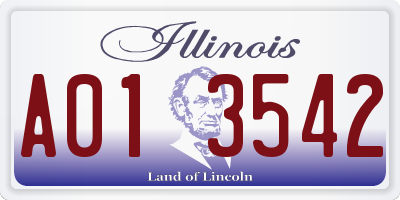 IL license plate A013542