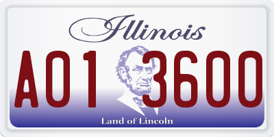 IL license plate A013600