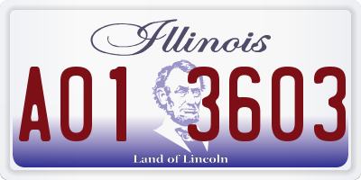 IL license plate A013603