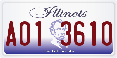 IL license plate A013610