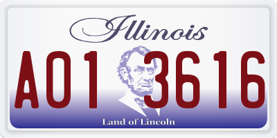 IL license plate A013616