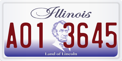 IL license plate A013645