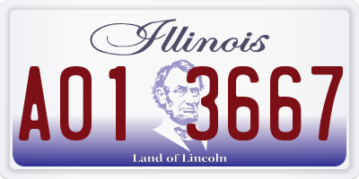 IL license plate A013667