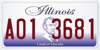 IL license plate A013681
