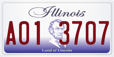 IL license plate A013707