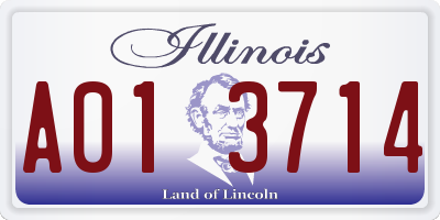 IL license plate A013714