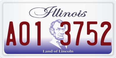 IL license plate A013752
