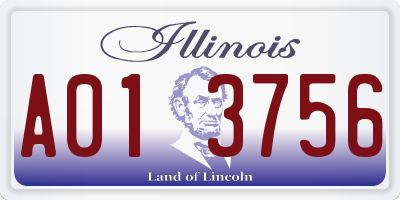 IL license plate A013756