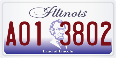 IL license plate A013802