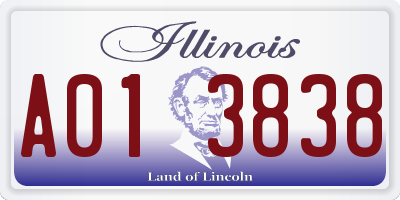 IL license plate A013838