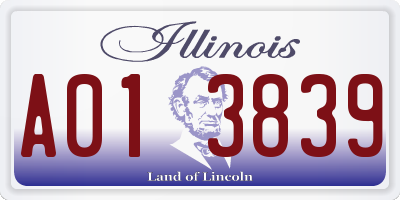 IL license plate A013839