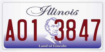 IL license plate A013847