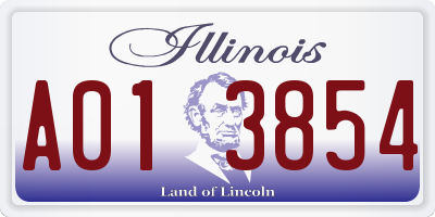 IL license plate A013854