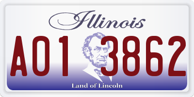 IL license plate A013862