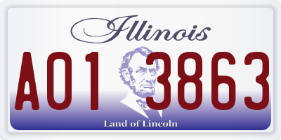 IL license plate A013863