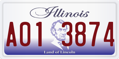 IL license plate A013874