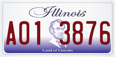 IL license plate A013876