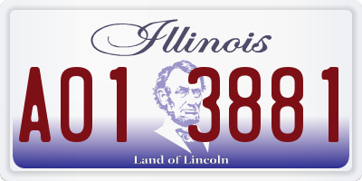 IL license plate A013881