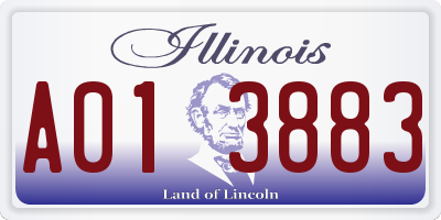 IL license plate A013883