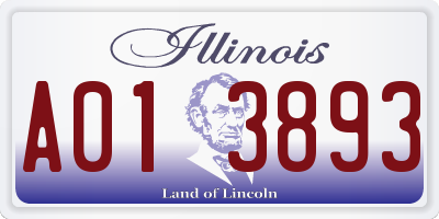 IL license plate A013893