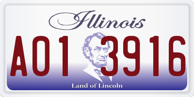 IL license plate A013916