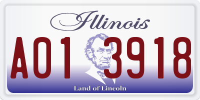 IL license plate A013918