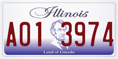 IL license plate A013974