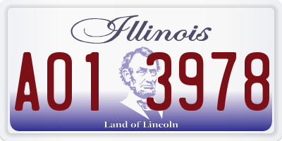 IL license plate A013978