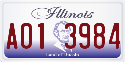 IL license plate A013984