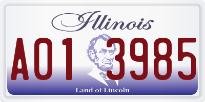 IL license plate A013985