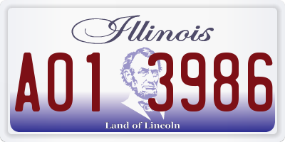 IL license plate A013986