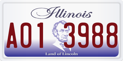 IL license plate A013988