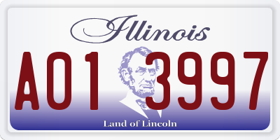 IL license plate A013997