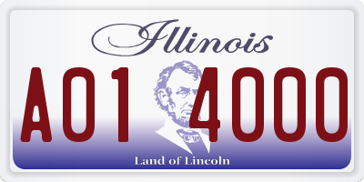 IL license plate A014000