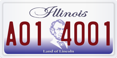 IL license plate A014001