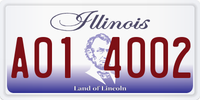 IL license plate A014002