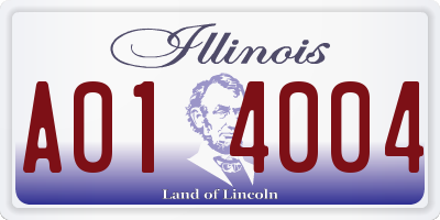 IL license plate A014004