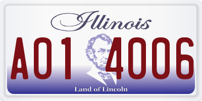 IL license plate A014006