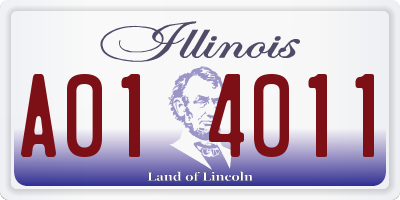 IL license plate A014011