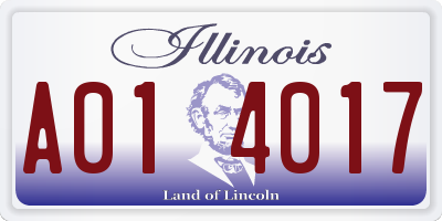 IL license plate A014017