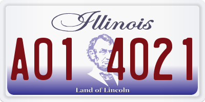 IL license plate A014021