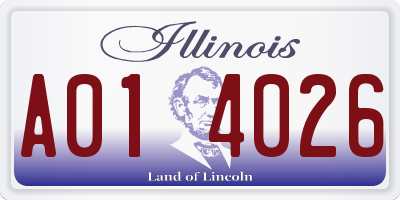 IL license plate A014026